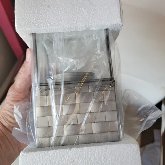 2 NIB Iron & Glass Basket Weave Candle Holders ~ Made in Mexico ~ Pretty! - Picture 5 of 16